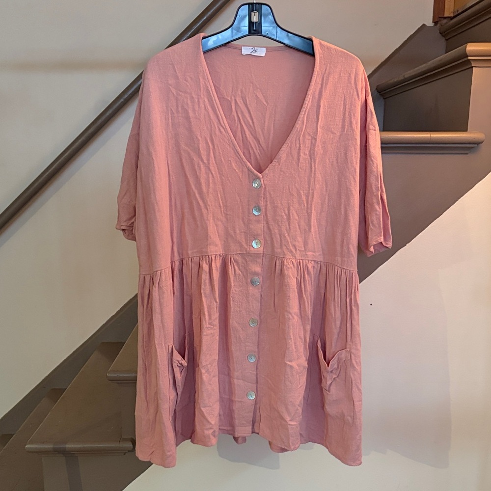 Finding July the Ray dress in Dusty Rose